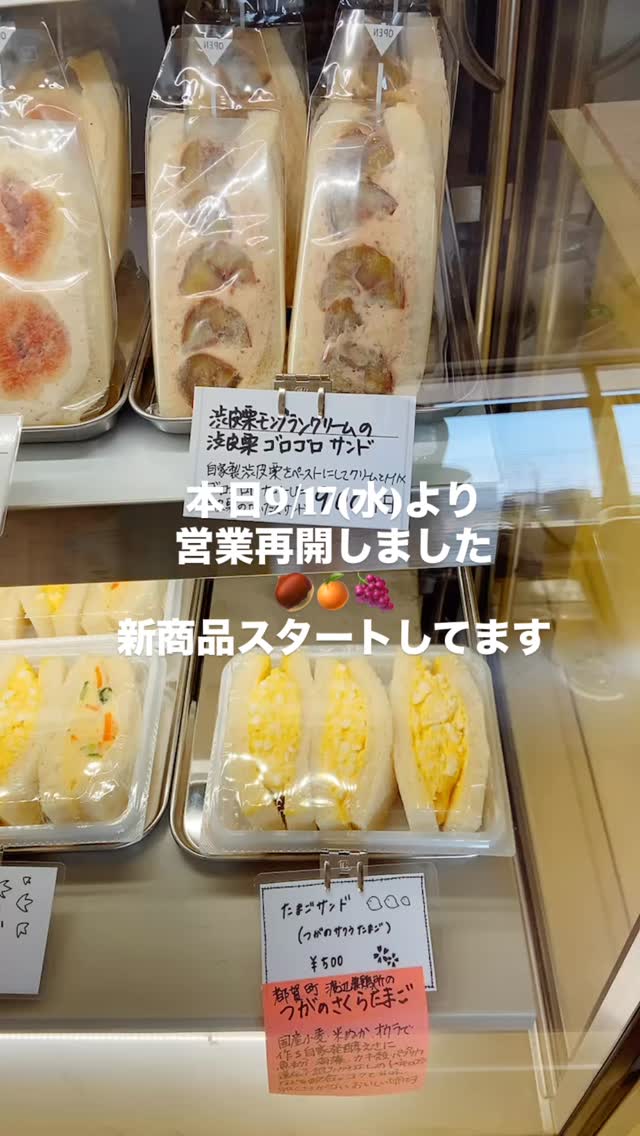 本日9/17（水）より営業再開しました

こんにちは。 フルーツサンドと食パンの店  まいにちしあわせです。 いつもありがとうございます。

渋皮栗モンブランクリームの
渋皮栗ゴロゴロサンド
まるまるえひめさんの
極早生みかんサンド
SmilefarmAshikagaさんの
マスカサーティン
雄宝(ゆうほう)サンド
販売開始しました
お休みいただいてたので
かなりメニュー変わっております
楽しんでいただけたらと思います♪